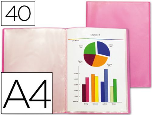 Capa catalogo liderpapel 40 bolsas polipropileno din a4 traslucida vermelho frosty , Liderpapel , 51716 , 4710581470500